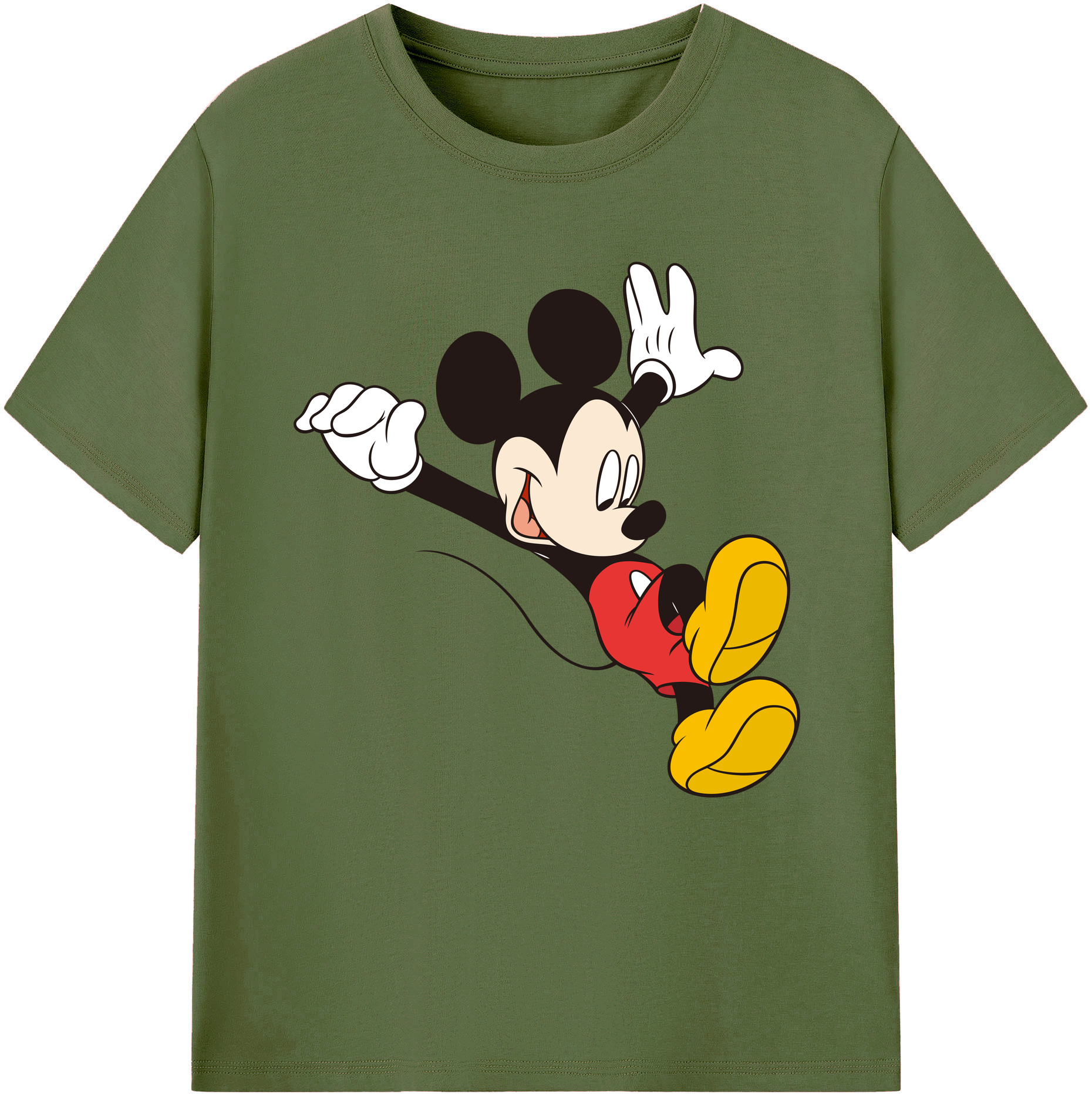 （画像用） ミッキーマウス Mickey Mouse 綿100％半袖Tシャツ（フロントプリント）
